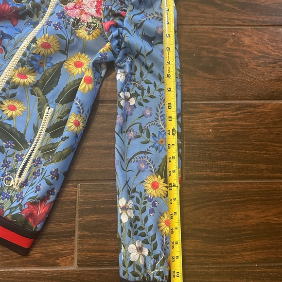 Gucci Blue Floral Bomber Sequin Jacket Flower print technical jersey - Picture 7 of 8